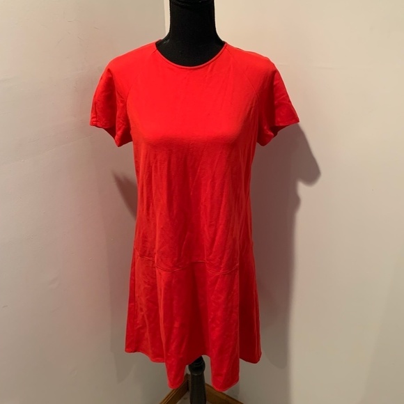 Uniqlo Short Sleeve Dress Large Red - Picture 2 of 6